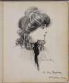 [Profile portrait of woman, signed by the author and addressed "To Rex"]