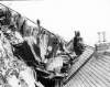 [Roof of lighthouse keepers' cottages with debris after strorm on Bull Rock, off the coast of Co. Cork]