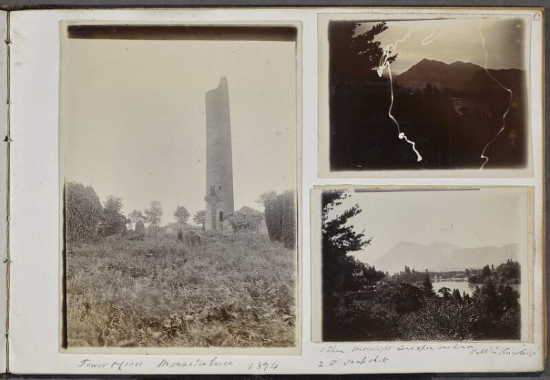 Tower and Cross, Monasterboice 1894 ; Thun, moonlight, lens open one hour ; Thun, snapshot