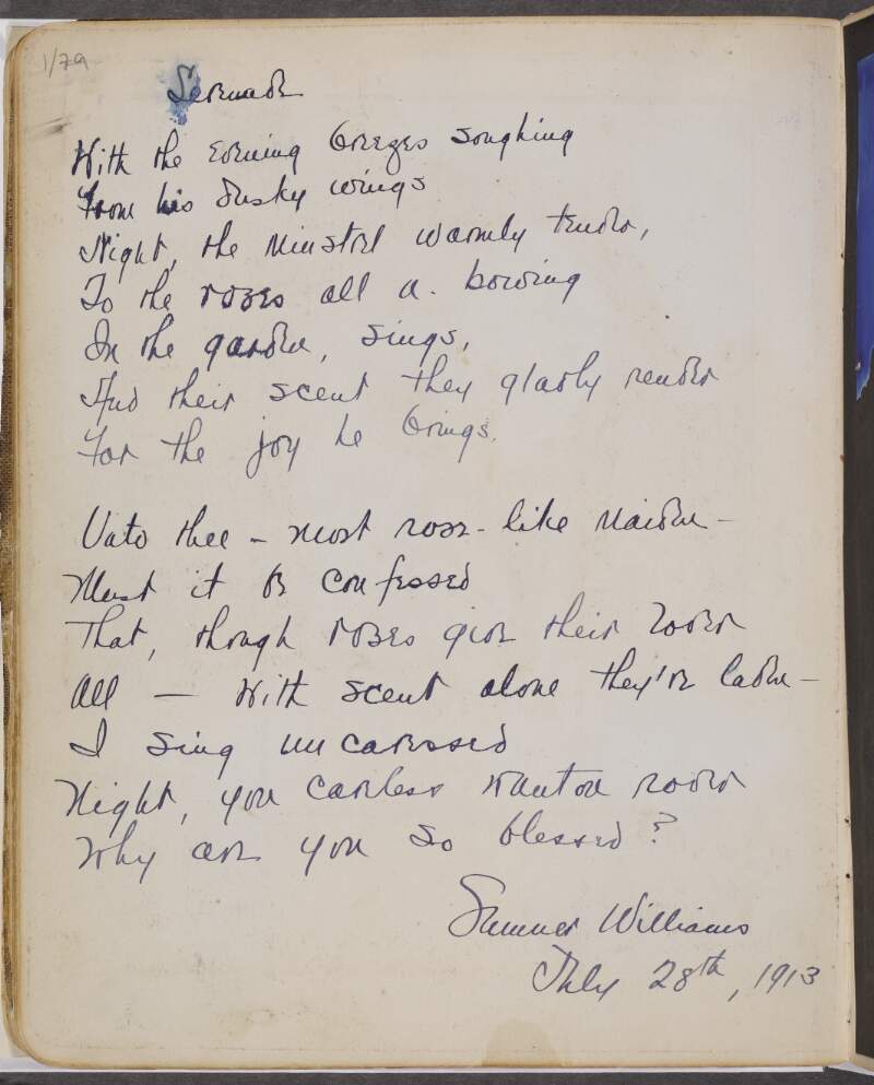 Handwritten poem with illegible title,