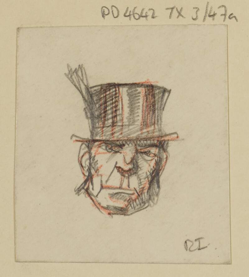 [Sketch of man wearing a top hat]