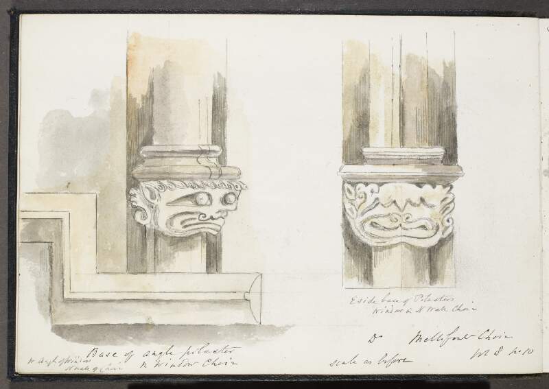 Base of angle pilaster, north window choir ; Do, Mellifont Choir