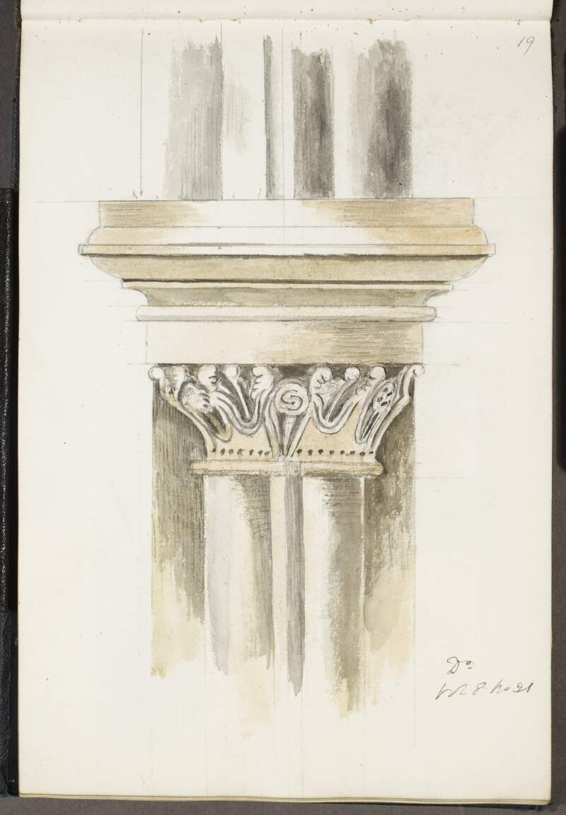 [Cap of pilaster, groining of arched roof, octagonal building, Mellifont]
