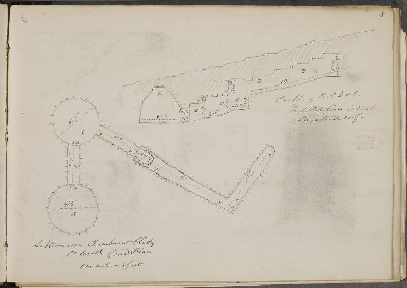 Subterranean chamber at Clady, County Meath, ground plan