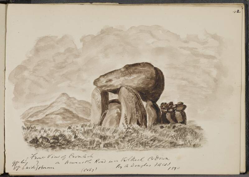 Front view of cromlech on Newcastle Road near Kilkeel, County Down, 1890