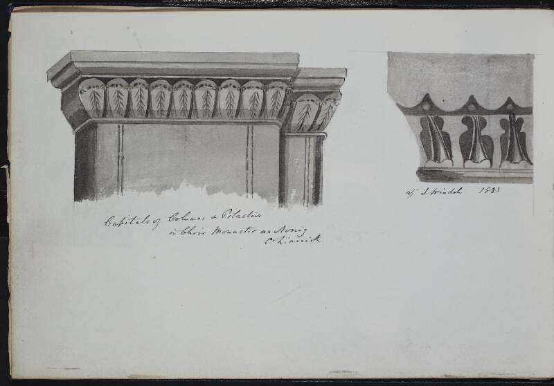 Capitals of columns and pilasters in choir, Monaster an Aonig [Monasteranenagh], County Limerick ; [Capital of column]