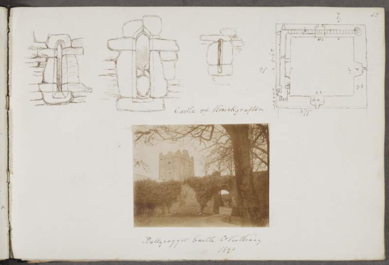 Castle of Knockgrafton ; Ballyragget Castle, County Kilkenny, 1890
