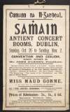 Cumannn na nGaedheal. Samhain Antient Concert Rooms, Dublin, Sunday, Oct. 26 to Sunday, Nov. 2 [1902] Convention and ceilidh, Sunday, October 26. Mr. John O'Leary, President... /
