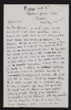 Letter from W. B. Yeats, Glenmalure, [Co. Wicklow], to George Yeats,