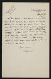 Letter from W. B. Yeats, Stephen's Green Club, Dublin, to George Yeats,