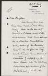 Letter from James Campbell, Baron Glenavy, to James Green Douglas regarding the courts,