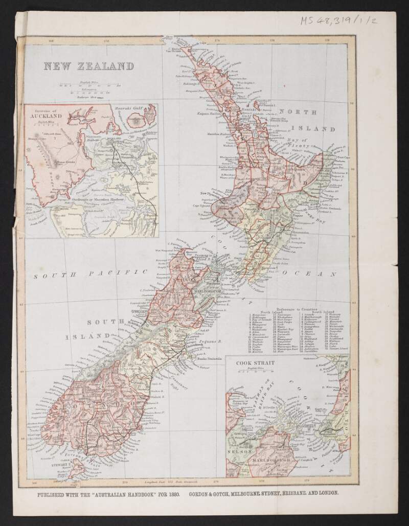 Map of New Zealand,