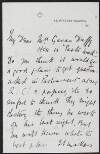 Letter from Eva Gore-Booth, Fitzroy Square, to George Gavan Duffy regarding Roger Casement,