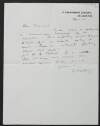 Letter from Erskine Childers, England, to Diarmid Coffey thanking him for his letter,