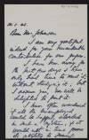 Letter from P. T. Somerville-Large to Thomas Johnson regarding an article Johnson wrote on unemployment,