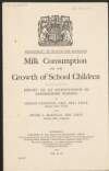 Booklet by Department of Health for Scotland titled 'Milk Consumption and the Growth of School Children',