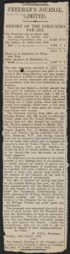 Newspaper cutting from the 'Freeman's Journal' with report of the Directors for 1911,