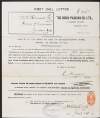 First call letter from the Irish Packing Company Ltd. to William Archer Redmond requesting a payment,
