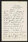 Letter from W. B. Yeats, Arts Club, 40 Dover Street, [London], W. I., to George Yeats,