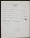 Letter from W. B. Yeats, 42 Fitzwilliam Square, Dublin, to George Yeats,