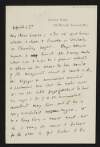 Letter from W. B. Yeats, Savile Club, 69 Brook Street, [London] W. 1., to George Yeats,