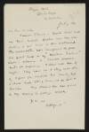 Letter from W. B. Yeats, Royal Hotel, Glendalough, Co. Wicklow, to George Yeats,