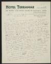 Letter from W. B. Yeats, Hotel Terramar, San Agustin (C'as Catalá), Palma de Mallorca, Espana, to George Yeats,