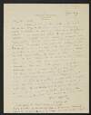Letter from W. B. Yeats, Penns in the Rocks, Withyham, Sussex, to George Yeats,