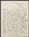 Letter from W. B. Yeats, Cuttle Brook House, Thame, Oxfordshire, [England], to Olivia Shakespear, 12 Brunswick Gardens, Kensington, London W. 8.,