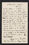 Letter from W. B. Yeats, 4 Broad Street, Oxford, [England], to Olivia Shakespear, 12 Brunswick Gardens, Kensington, Longon, W. 8.,