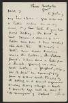 Letter from W. B. Yeats, Thoor Ballylee, Gort, County Galway, to Olivia Shakespear, 12 Brunswick Gardens, Kensington, London W. 8.,