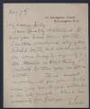 Letter from Olivia Shakespear, 34 Abingdon Court, Kensington, [London] W. 8., to W. B. Yeats,