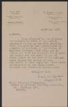 Typescript letter from Seán Ua Moraín, Secretary of the Department of Defence, Parkgate, Dublin, to Florence O'Donoghue, Bureau of Military History 1913-21, 26, Westland Row, Dublin, regarding his allowed annual leave,