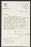 Letter from the Secretary of the Department of Defence [Peadar McMahon], Parkgate, Dublin, to Florence O'Donoghue, Loch Lein, Eglantine Park, Douglas Road, Cork, asking him to dispose of the documents he collected in the course of his service to the Bureau,