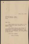 Typescript letter from Florence O'Donoghue, Dublin, to Patrick Harris, 11 St. Nessan Street, Cork, acknowledging receipt of his signed statement,