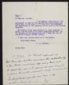 Copy letter from John Redmond, to Augustine Birrell, on his disturbance at being ommitted from conferences formed to set the date of the General Election,