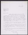 Typescript letter from Florence O'Donoghue to Richard J. Hayes, National Library, Kildare Street, Dublin, regarding a 1916 document Diarmuid Lynch gave to Éamon de Valera,