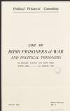 List by the Political Prisoners' Committee of Irish Prisoners of War and Political Prisoners in English, Scotch, and Irish Free State Jails, with statement by Maud Gonne MacBride,