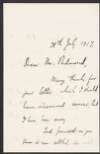 Letter from William Sutherland, on behalf of David Lloyd George, 10 Downing Street, Whitehall, London, to John Redmond, advising Redmond that he has written to Lord Pirrie concerning his participation in the Irish Convention,