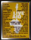 Live Aid poster signed by Bob Geldof, in a silver-coloured metal frame, glazed,